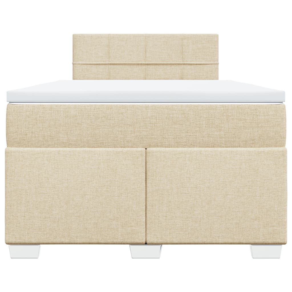 Κρεβάτι Boxspring με Στρώμα Κρεμ 120x190 εκ. Υφασμάτινο