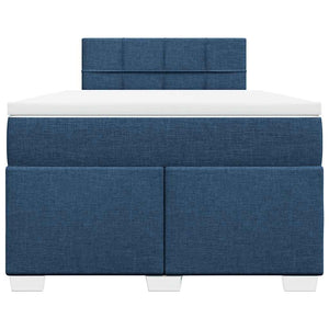 Κρεβάτι Boxspring με Στρώμα Μπλε 120x190 εκ. Υφασμάτινο - Pakobazaar