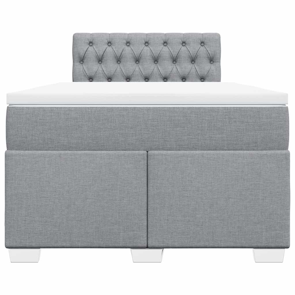 Κρεβάτι Boxspring με Στρώμα Ανοιχτό Γκρι 120x190 εκ. Υφασμάτινο - Pakobazaar