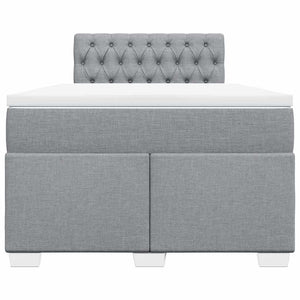 Κρεβάτι Boxspring με Στρώμα Ανοιχτό Γκρι 120x190 εκ. Υφασμάτινο - Pakobazaar
