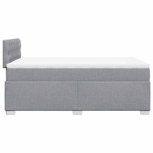 Κρεβάτι Boxspring με Στρώμα Ανοιχτό Γκρι 120x190 εκ. Υφασμάτινο - Pakobazaar