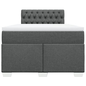Κρεβάτι Boxspring με Στρώμα Σκούρο Γκρι 120x190 εκ Υφασμάτινο - Pakobazaar
