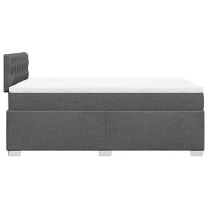 Κρεβάτι Boxspring με Στρώμα Σκούρο Γκρι 120x190 εκ Υφασμάτινο - Pakobazaar