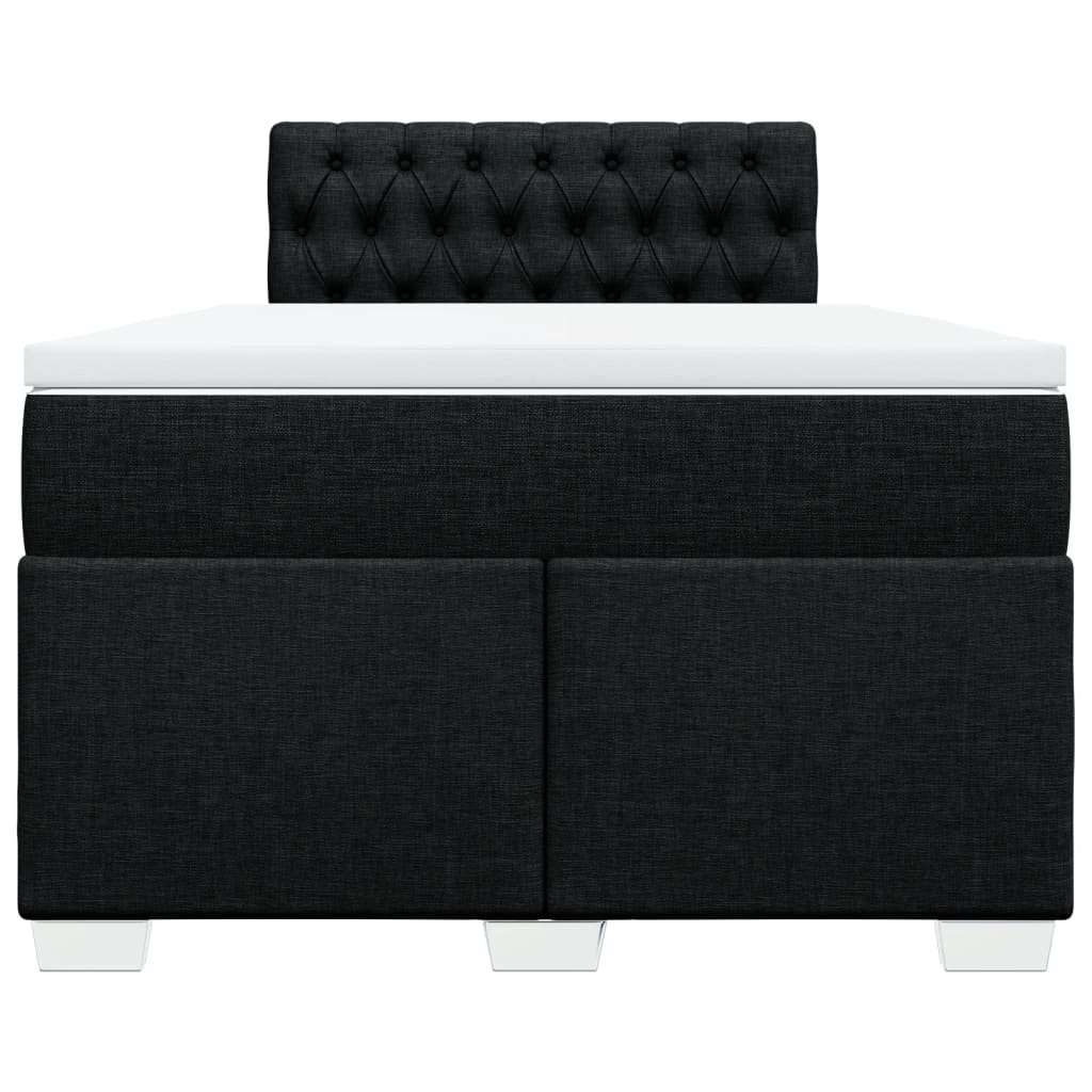 Κρεβάτι Boxspring με Στρώμα Μαύρο 120x190 εκ. Υφασμάτινο