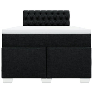 Κρεβάτι Boxspring με Στρώμα Μαύρο 120x190 εκ. Υφασμάτινο