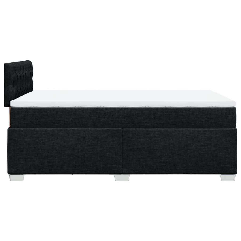 Κρεβάτι Boxspring με Στρώμα Μαύρο 120x190 εκ. Υφασμάτινο