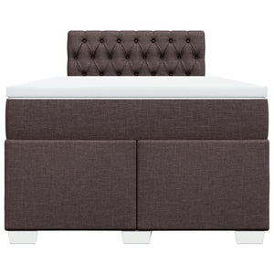 Κρεβάτι Boxspring με Στρώμα Σκούρο Καφέ 120x190 εκ Υφασμάτινο - Pakobazaar