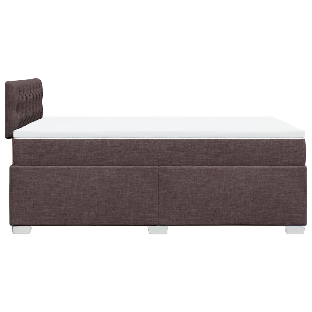 Κρεβάτι Boxspring με Στρώμα Σκούρο Καφέ 120x190 εκ Υφασμάτινο - Pakobazaar