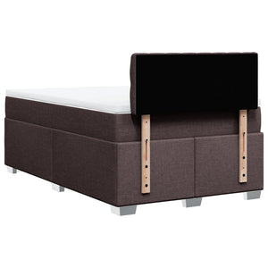 Κρεβάτι Boxspring με Στρώμα Σκούρο Καφέ 120x190 εκ Υφασμάτινο - Pakobazaar