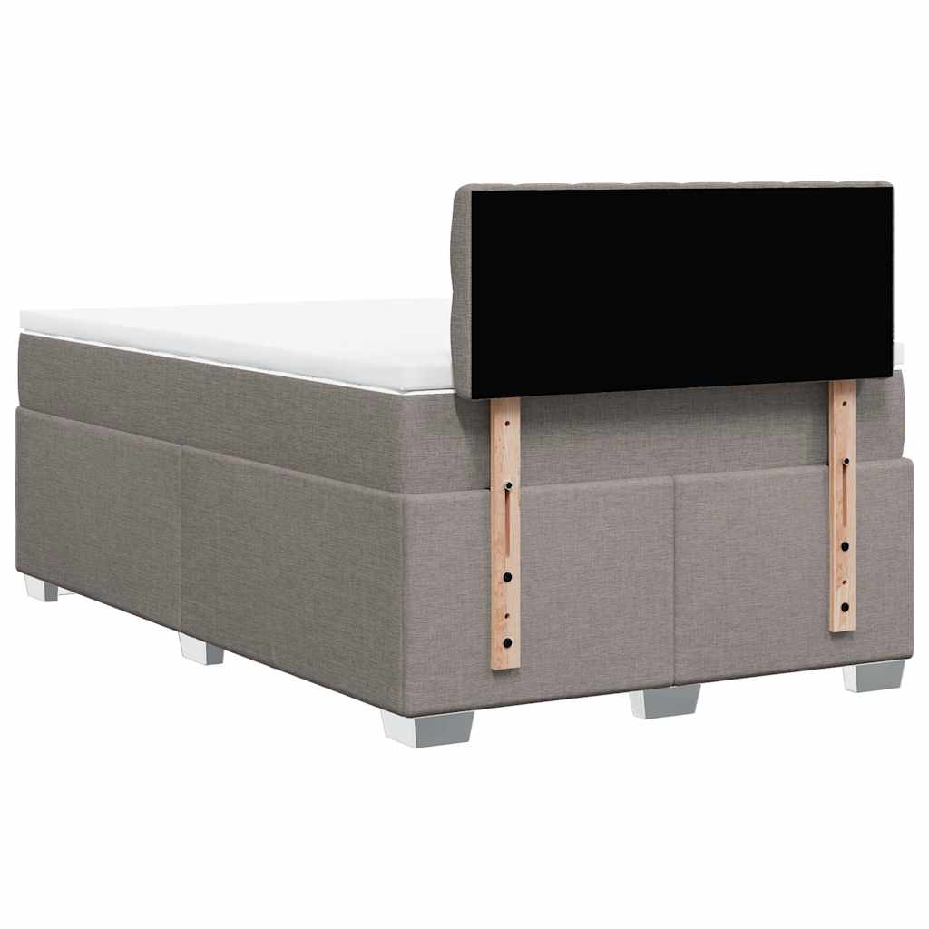 Κρεβάτι Boxspring με Στρώμα Taupe 120x190 εκ. Υφασμάτινο - Pakobazaar