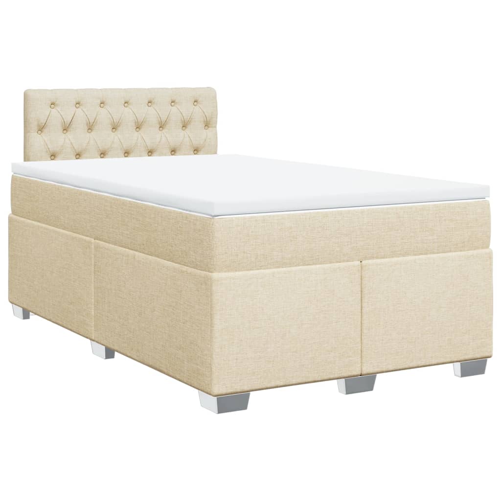 Κρεβάτι Boxspring με Στρώμα Κρεμ 120x190 εκ. Υφασμάτινο