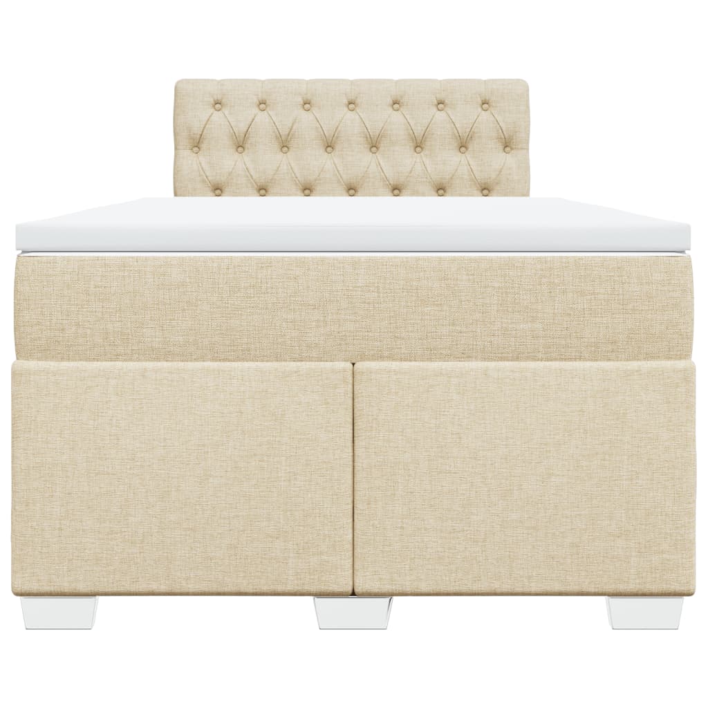 Κρεβάτι Boxspring με Στρώμα Κρεμ 120x190 εκ. Υφασμάτινο