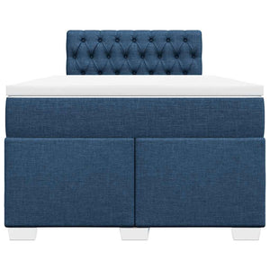 Κρεβάτι Boxspring με Στρώμα Μπλε 120x190 εκ. Υφασμάτινο - Pakobazaar