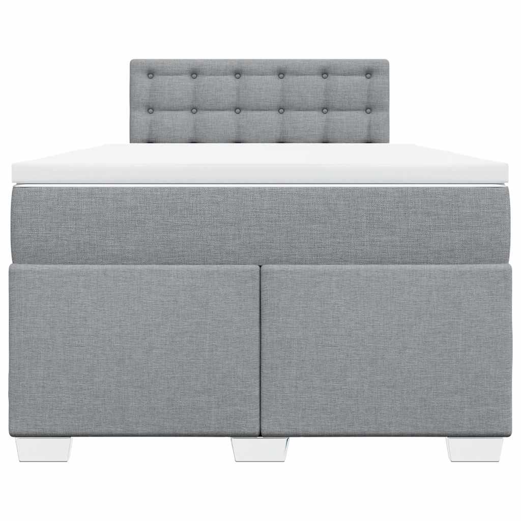 Κρεβάτι Boxspring με Στρώμα Ανοιχτό Γκρι 120x190 εκ. Υφασμάτινο