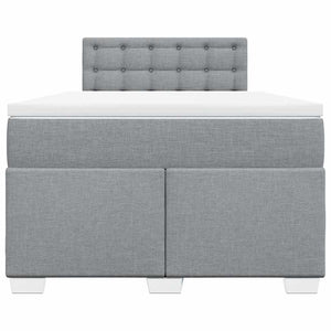 Κρεβάτι Boxspring με Στρώμα Ανοιχτό Γκρι 120x190 εκ. Υφασμάτινο