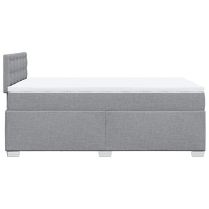 Κρεβάτι Boxspring με Στρώμα Ανοιχτό Γκρι 120x190 εκ. Υφασμάτινο