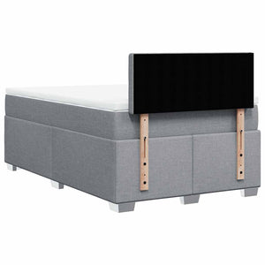 Κρεβάτι Boxspring με Στρώμα Ανοιχτό Γκρι 120x190 εκ. Υφασμάτινο