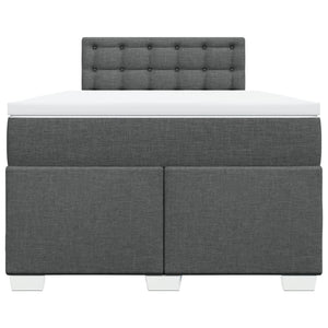 Κρεβάτι Boxspring με Στρώμα Σκούρο Γκρι 120x190 εκ Υφασμάτινο - Pakobazaar