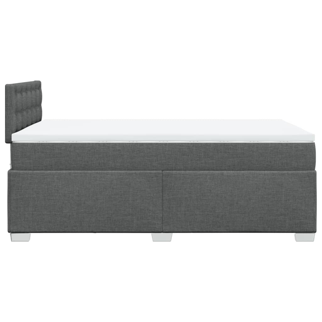 Κρεβάτι Boxspring με Στρώμα Σκούρο Γκρι 120x190 εκ Υφασμάτινο - Pakobazaar