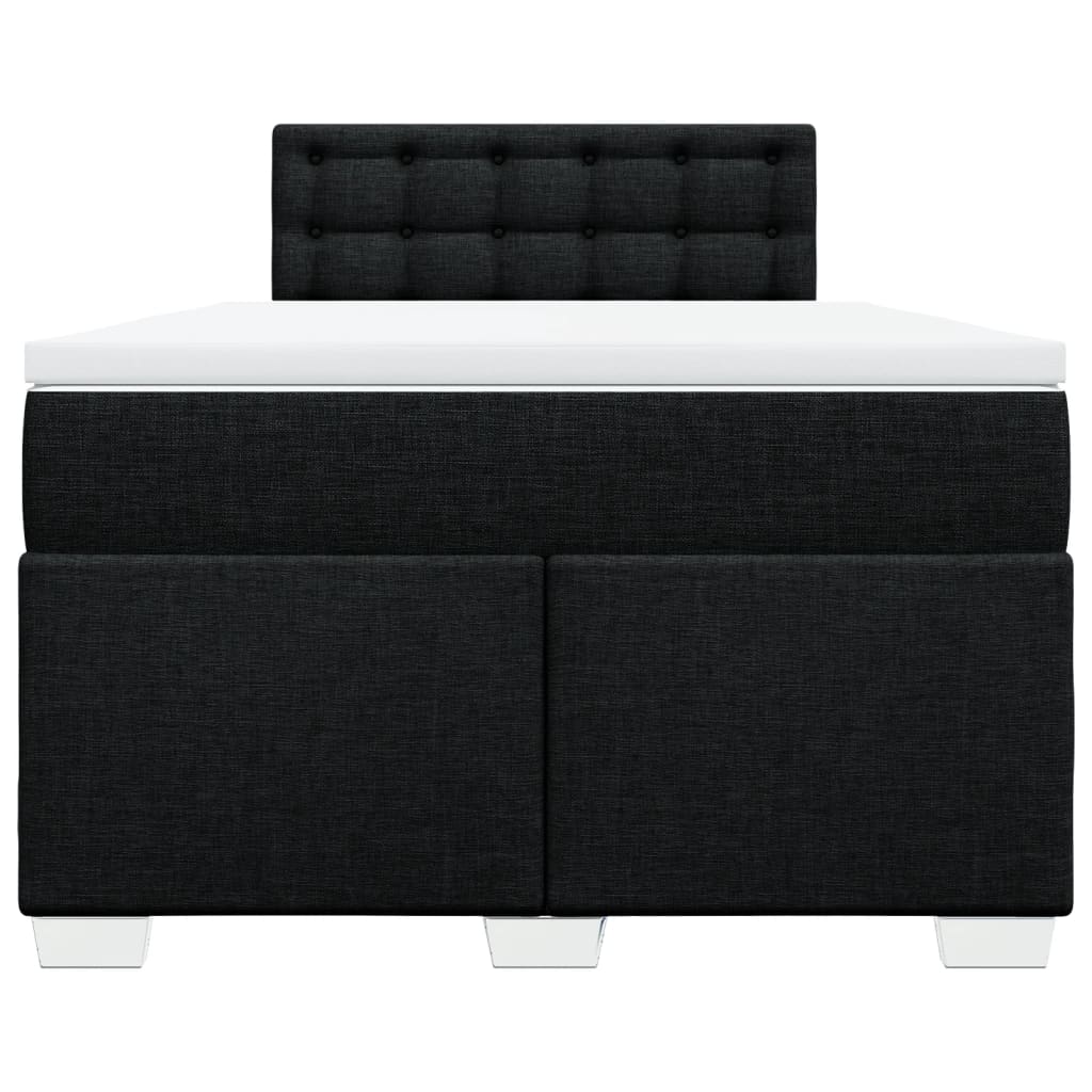 Κρεβάτι Boxspring με Στρώμα Μαύρο 120x190 εκ. Υφασμάτινο - Pakobazaar