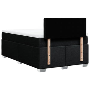 Κρεβάτι Boxspring με Στρώμα Μαύρο 120x190 εκ. Υφασμάτινο - Pakobazaar