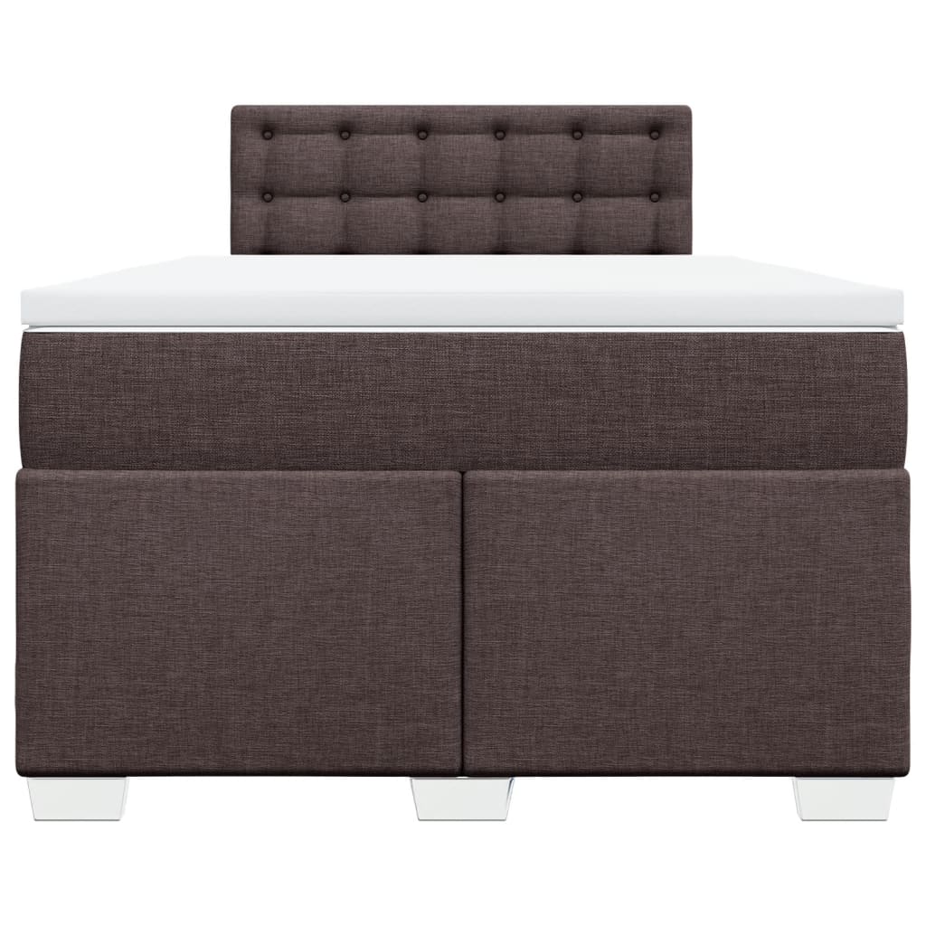 Κρεβάτι Boxspring με Στρώμα Σκούρο Καφέ 120x190 εκ Υφασμάτινο