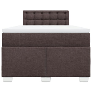 Κρεβάτι Boxspring με Στρώμα Σκούρο Καφέ 120x190 εκ Υφασμάτινο