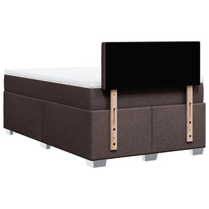 Κρεβάτι Boxspring με Στρώμα Σκούρο Καφέ 120x190 εκ Υφασμάτινο