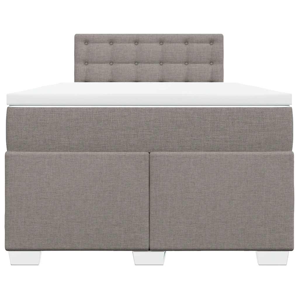 Κρεβάτι Boxspring με Στρώμα Taupe 120x190 εκ. Υφασμάτινο - Pakobazaar