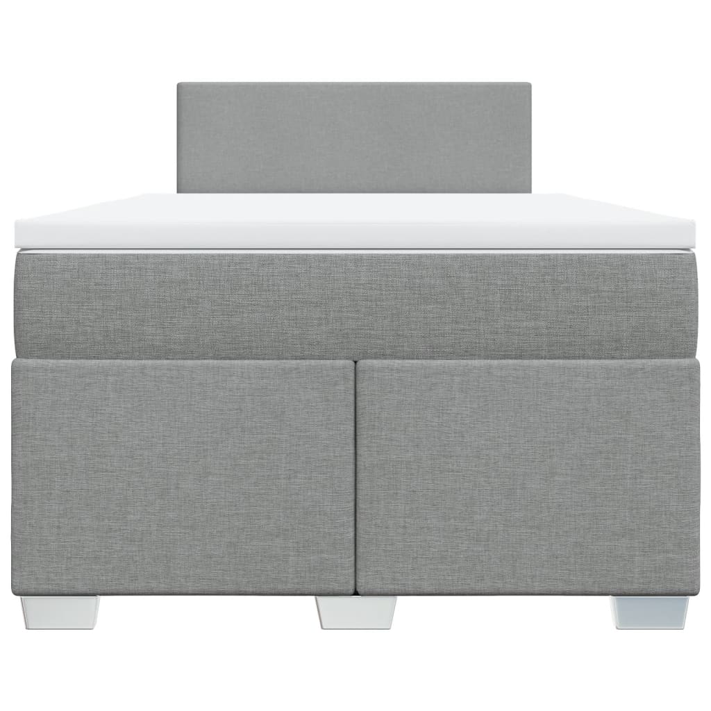 Κρεβάτι Boxspring με Στρώμα Ανοιχτό Γκρι 120x200 εκ. Υφασμάτινο - Pakobazaar