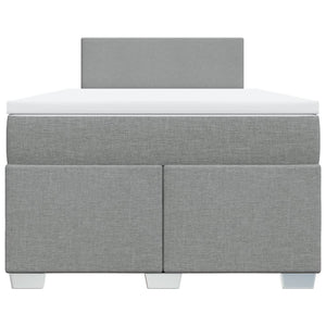 Κρεβάτι Boxspring με Στρώμα Ανοιχτό Γκρι 120x200 εκ. Υφασμάτινο - Pakobazaar