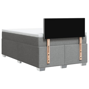 Κρεβάτι Boxspring με Στρώμα Ανοιχτό Γκρι 120x200 εκ. Υφασμάτινο - Pakobazaar