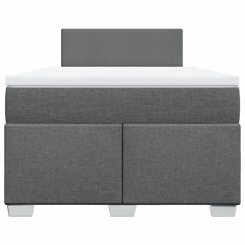 Κρεβάτι Boxspring με Στρώμα Σκούρο Γκρι 120x200 εκ. Υφασμάτινο - Pakobazaar