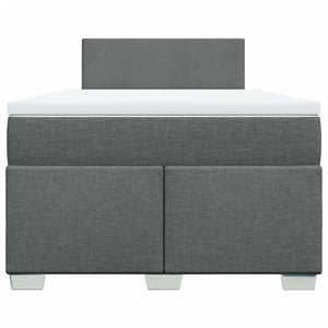 Κρεβάτι Boxspring με Στρώμα Σκούρο Γκρι 120x200 εκ. Υφασμάτινο - Pakobazaar