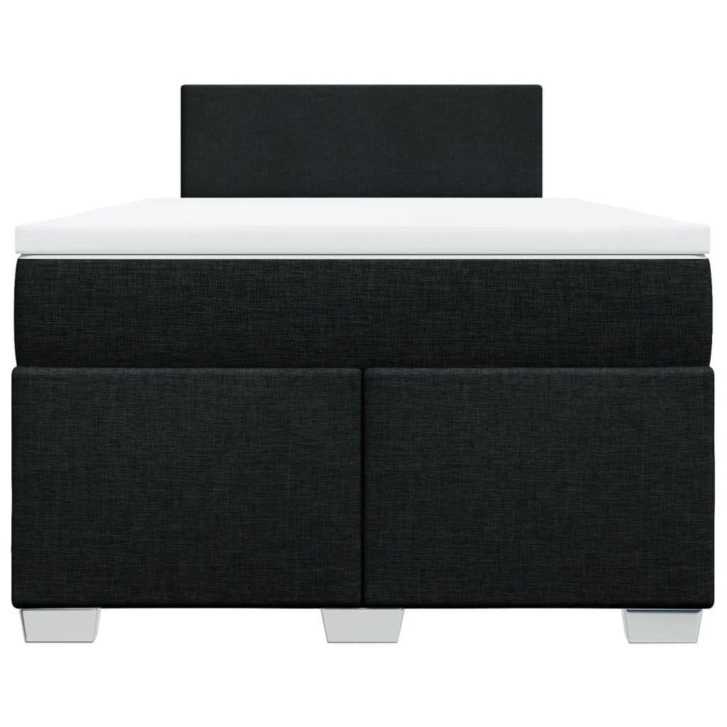 Κρεβάτι Boxspring με Στρώμα Μαύρο 120x200 εκ. Υφασμάτινο - Pakobazaar