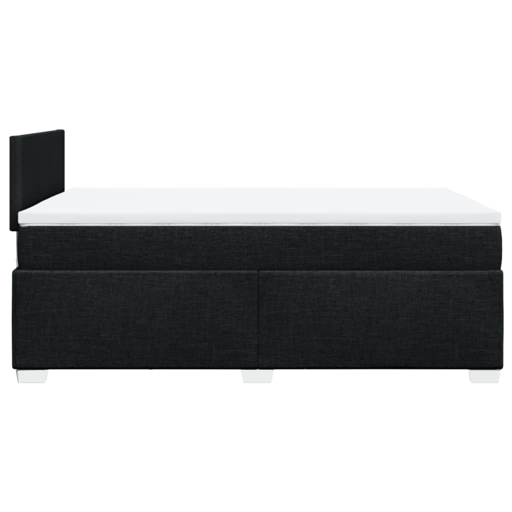 Κρεβάτι Boxspring με Στρώμα Μαύρο 120x200 εκ. Υφασμάτινο - Pakobazaar