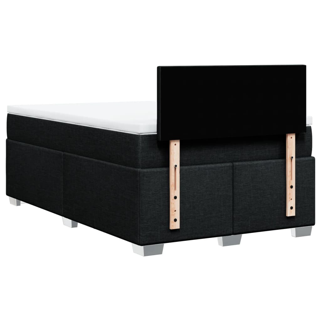 Κρεβάτι Boxspring με Στρώμα Μαύρο 120x200 εκ. Υφασμάτινο - Pakobazaar