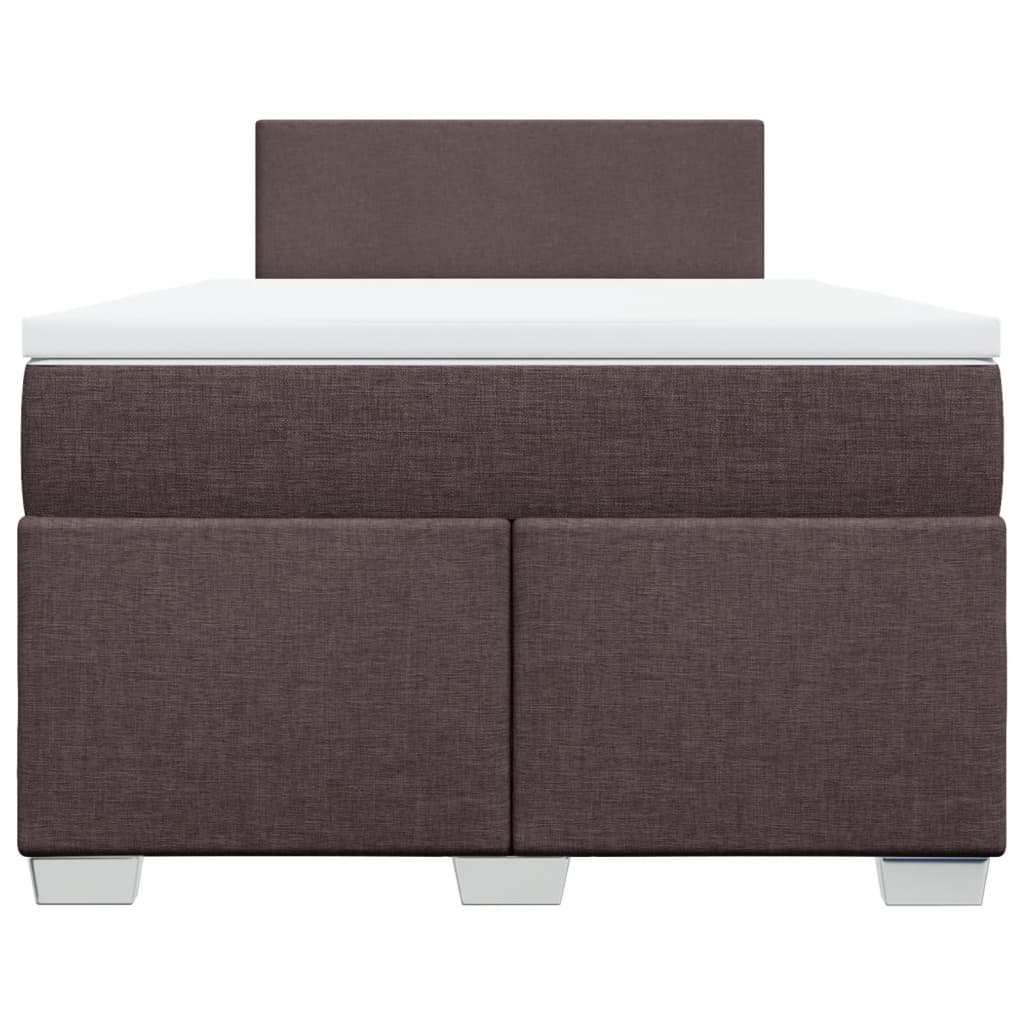 Κρεβάτι Boxspring με Στρώμα Σκούρο Καφέ 120x200 εκ. Υφασμάτινο