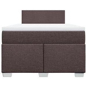 Κρεβάτι Boxspring με Στρώμα Σκούρο Καφέ 120x200 εκ. Υφασμάτινο