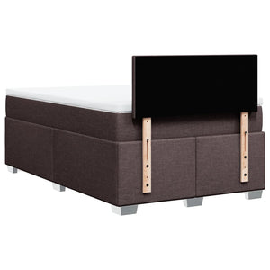 Κρεβάτι Boxspring με Στρώμα Σκούρο Καφέ 120x200 εκ. Υφασμάτινο