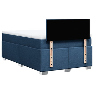 Κρεβάτι Boxspring με Στρώμα Μπλε 120x200 εκ. Υφασμάτινο