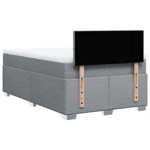 Κρεβάτι Boxspring με Στρώμα Ανοιχτό Γκρι 120x200 εκ. Υφασμάτινο - Pakobazaar