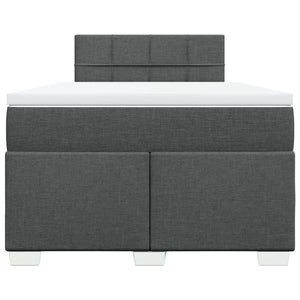 Κρεβάτι Boxspring με Στρώμα Σκούρο Γκρι 120x200 εκ. Υφασμάτινο - Pakobazaar