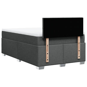 Κρεβάτι Boxspring με Στρώμα Σκούρο Γκρι 120x200 εκ. Υφασμάτινο - Pakobazaar