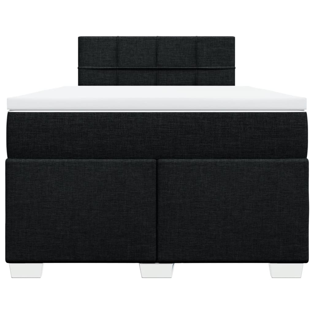 Κρεβάτι Boxspring με Στρώμα Μαύρο 120x200 εκ. Υφασμάτινο - Pakobazaar
