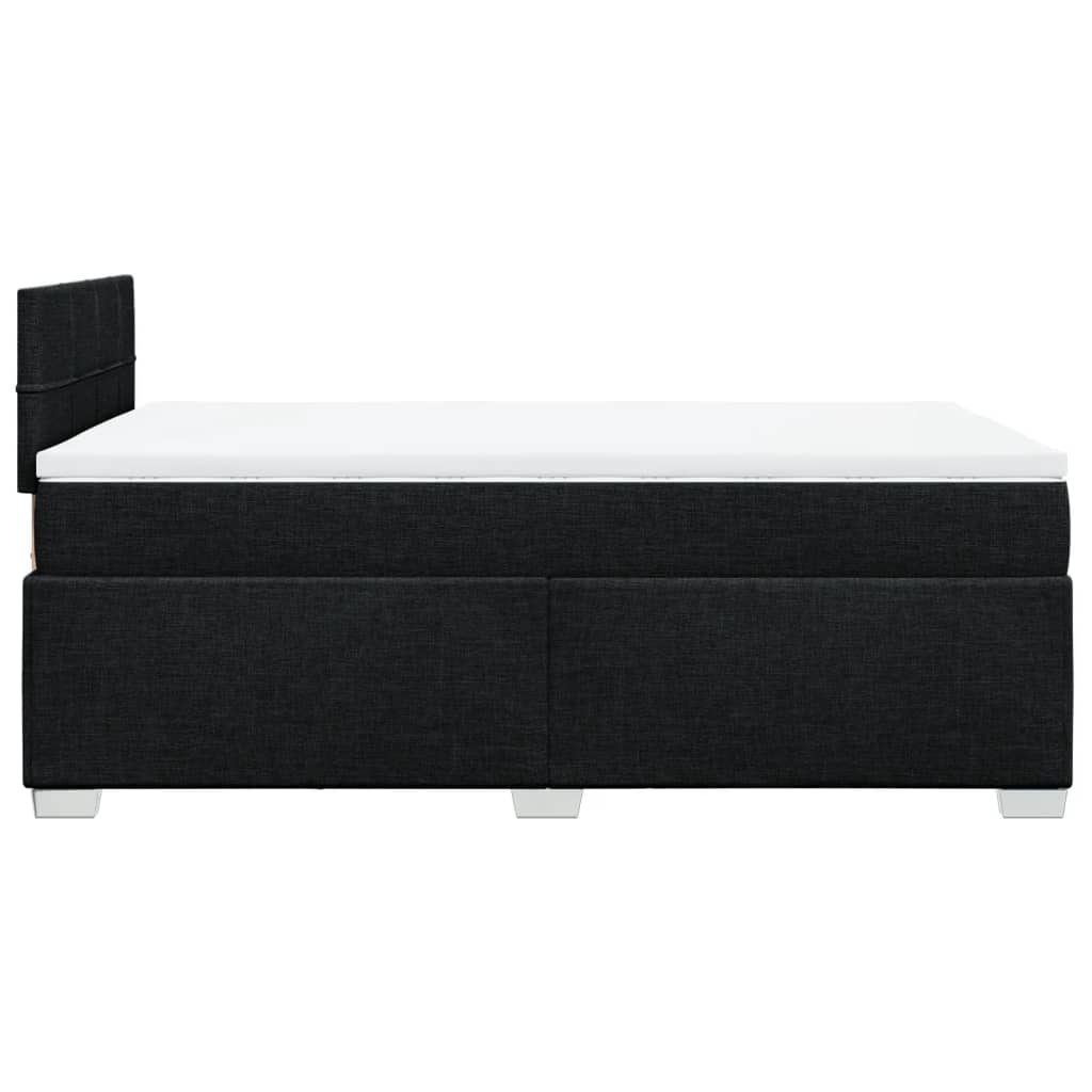 Κρεβάτι Boxspring με Στρώμα Μαύρο 120x200 εκ. Υφασμάτινο - Pakobazaar