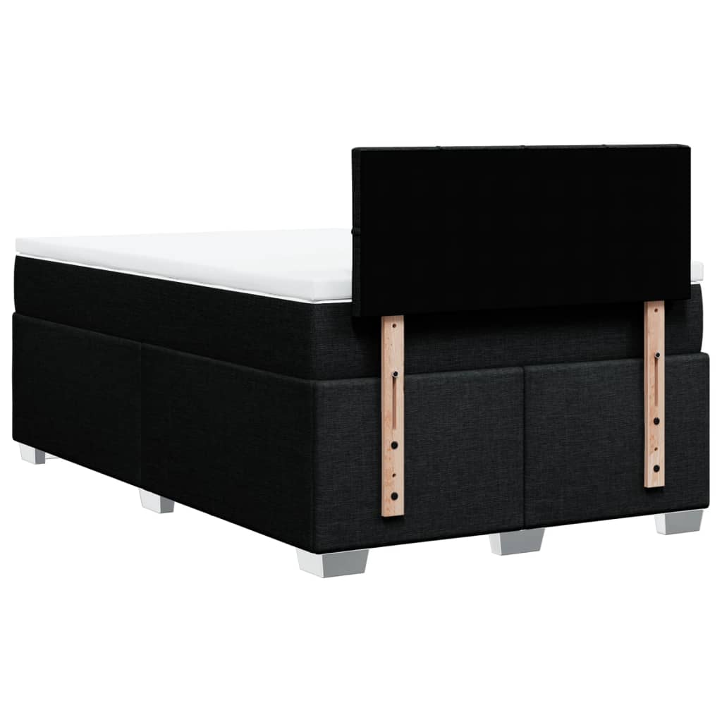 Κρεβάτι Boxspring με Στρώμα Μαύρο 120x200 εκ. Υφασμάτινο - Pakobazaar