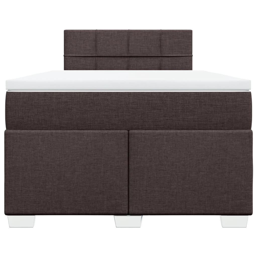 Κρεβάτι Boxspring με Στρώμα Σκούρο Καφέ 120x200 εκ. Υφασμάτινο