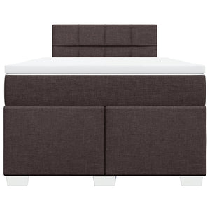 Κρεβάτι Boxspring με Στρώμα Σκούρο Καφέ 120x200 εκ. Υφασμάτινο