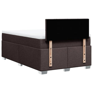 Κρεβάτι Boxspring με Στρώμα Σκούρο Καφέ 120x200 εκ. Υφασμάτινο